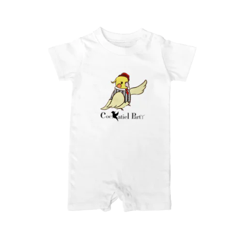 Cockatiel PartYビッグロゴアイテム(ロゴ黒文字) Rompers