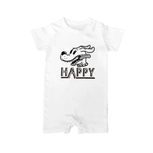 happy dog (black ink) Rompers