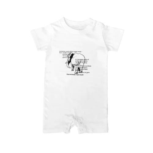 data Tシャツ（African elephant） ロンパース