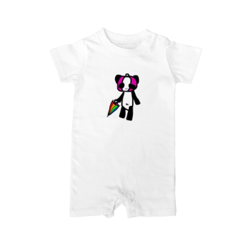 レインボー傘を持つぱんこちゃん Rompers