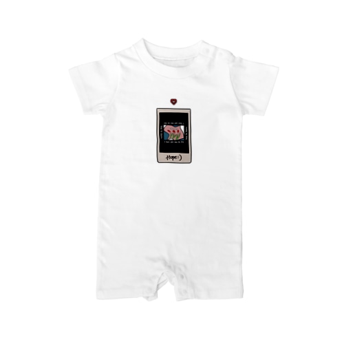 チェキ風黒茶　ハート Rompers