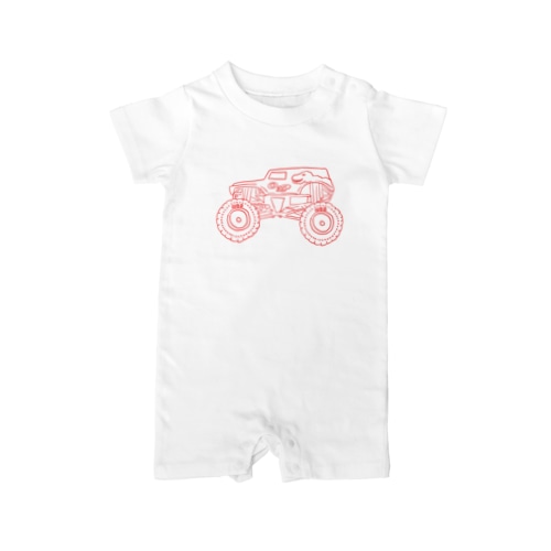 赤線モンスタートラック Rompers