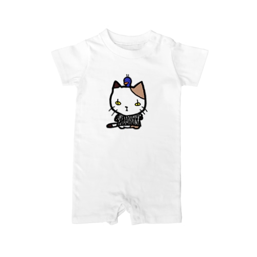 シャツにゃんこ(ゼブラ柄) Rompers