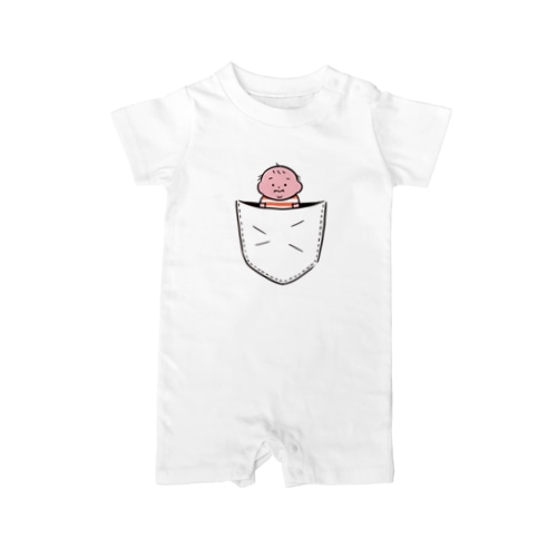ポケットに赤ちゃん(レッド) Rompers