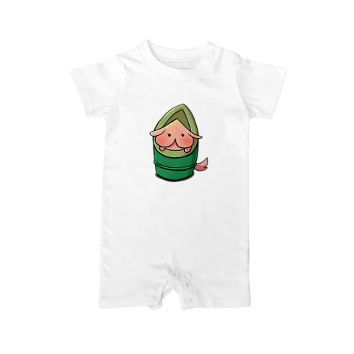竹生まれのももわんこ Rompers