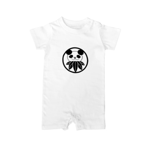 家紋 笹パンダ Rompers