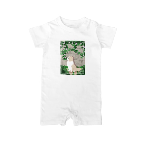 ボーダーコリー×つる薔薇 Rompers