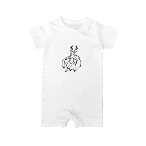 鹿がソファに座る（線タイプ） Rompers