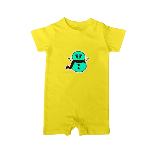 チョコミント色の雪だるま Rompers