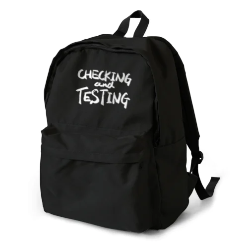 CHECKING and TESTING　白 Backpack