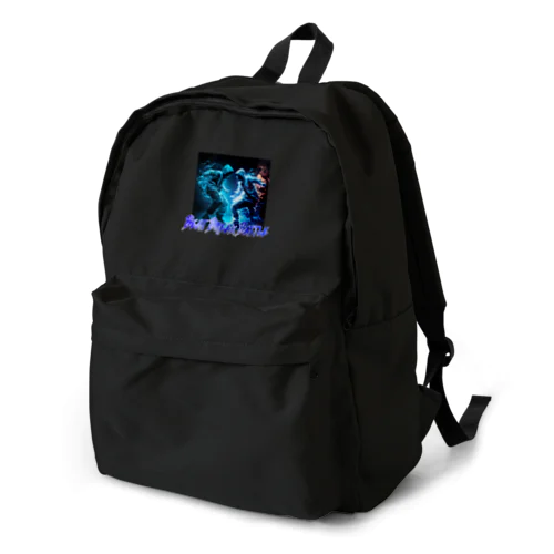 繊細なタッチで軽快なネオンブルーのヒップホップダンスバトルデザイン Backpack