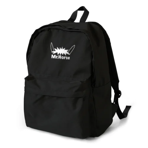 ホースさんの、ロゴデザインアイテム ホワイト Backpack