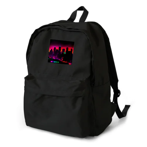 ネオンカラーで輝く都市2 Backpack