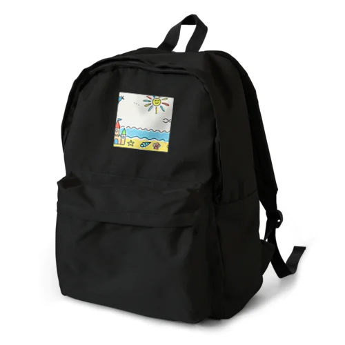 小学生の描いた思い出のビーチ Backpack