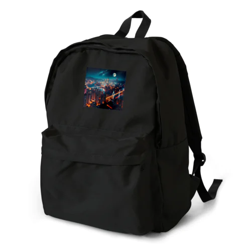 月夜に輝く未来都市 Backpack