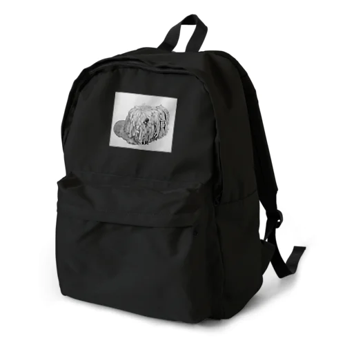 かしこいプーリー犬が振り向いた。puli illustration  Backpack