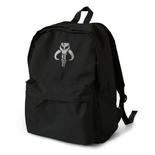 Emblem Front - Mando and Baby Y Back - Silver Backpack