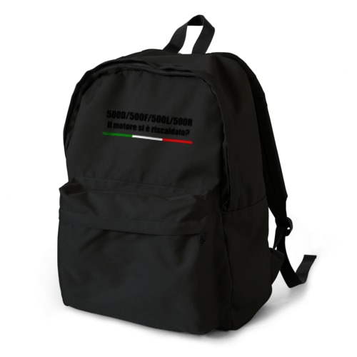 フィアット500 黒文字 Backpack