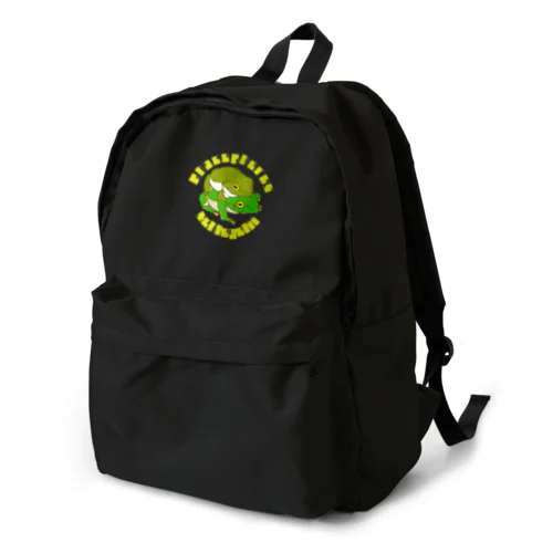 a pair of schlegel's green tree frog Backpack