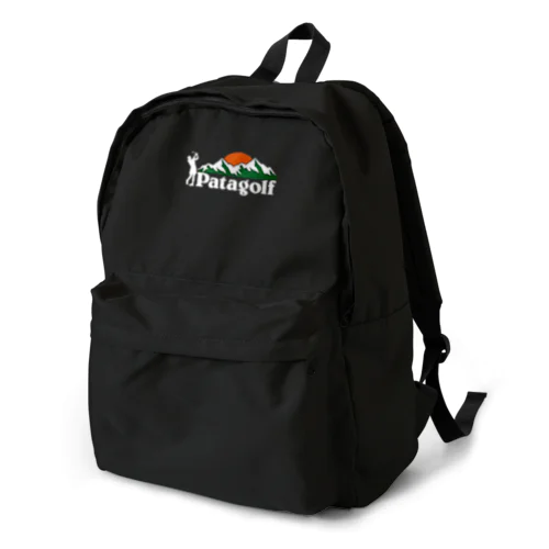 パタゴルフ-白ロゴ-黒ベース Backpack