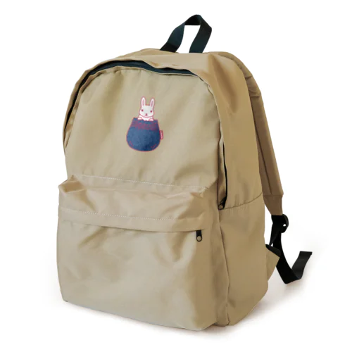 デニムシャーリングポケットから白ウサギ Backpack