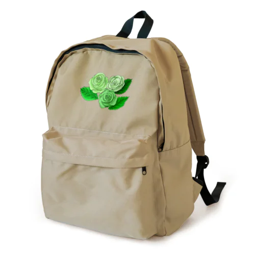 緑のバラ3輪 輪郭黒線 Backpack