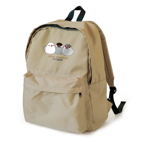 文鳥トリオ（枠付き） Backpack