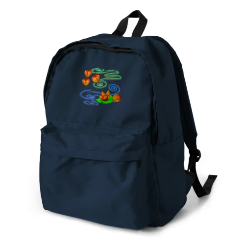 ホオズキ 水紋背景（和柄） Backpack