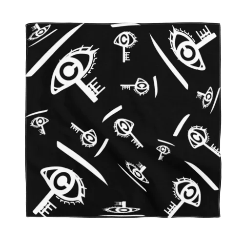 こちこの部屋ロゴ 多ランダム（黒） Bandana