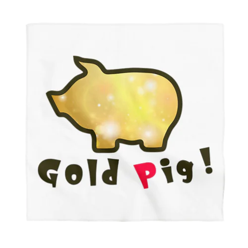 いいことありそう! 金運シリーズ　(ブタ Pig) Bandana