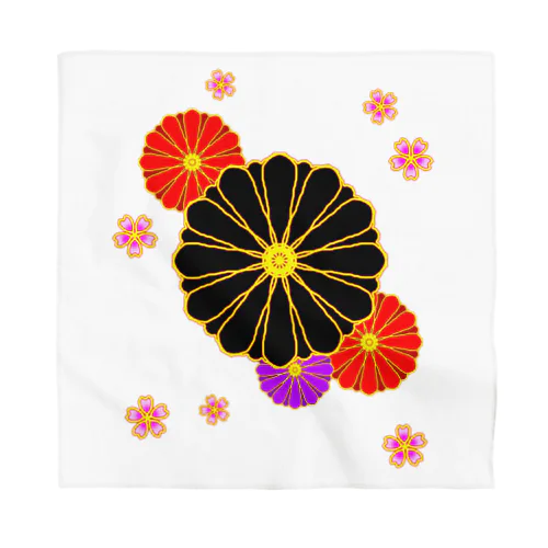 和柄・菊と桜 Bandana