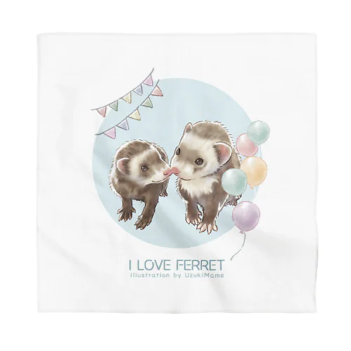 【No.16】I LOVE FERRET バンダナ