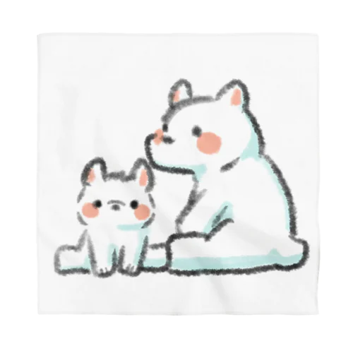 ふわふわシロクマ親子 Bandana