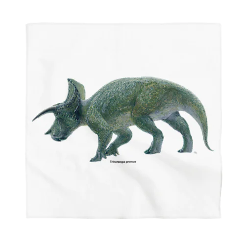 Triceratops prorsus(トリケラトプス ・プロルスス)着彩画 Bandana