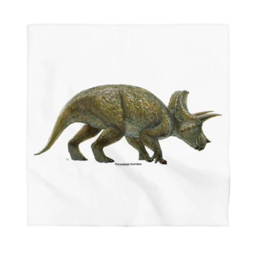 Triceratops horridus(トリケラトプス ・ホリドゥス)着彩画 Bandana