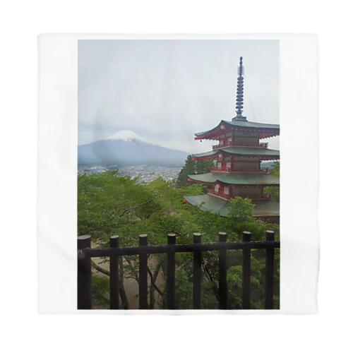 富士山と五重塔 バンダナ