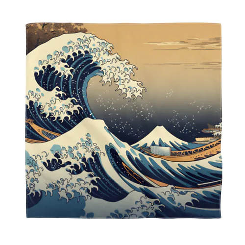 浮世絵　ukiyoe japan 和柄　traditional Japanese pattern バンダナ