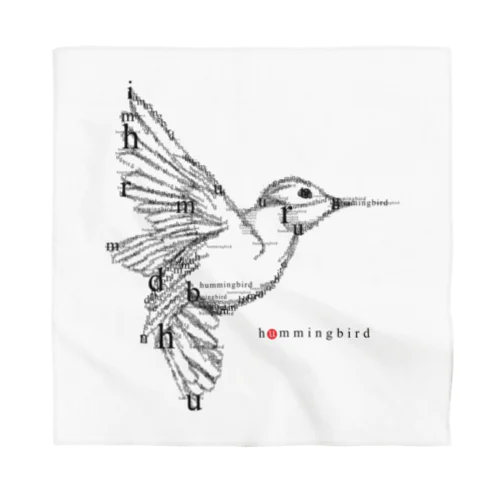 フォントイラストレーション『hummingbird（ハミングバード・ハチドリ）』 Bandana