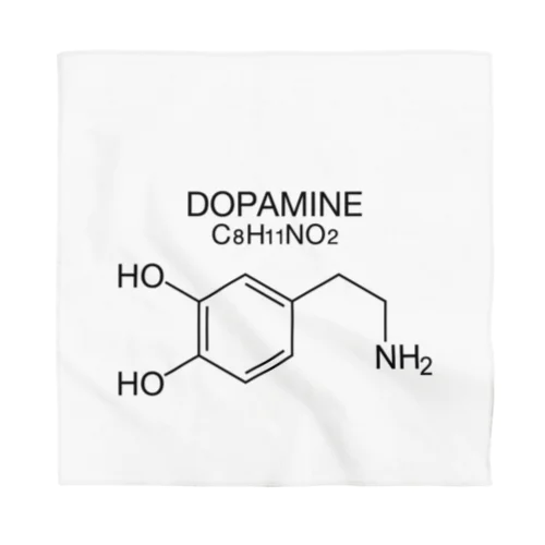  DOPAMINE C8H11NO2 -ドーパミ ン- 胸面配置 黒ロゴ バンダナ