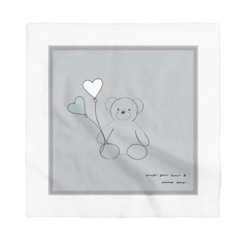 🧸 Bear and heart balloon.  バンダナ