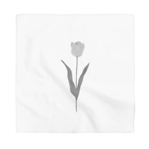 Tulip , shabby chic gray Blue . バンダナ