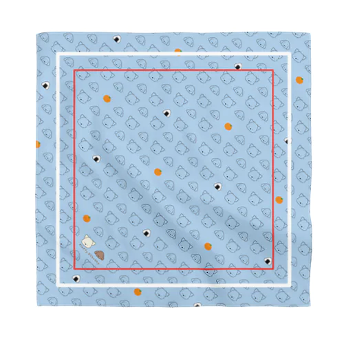 ふらふぃーとチャビィの顔パターンバンダナ（ブルー） バンダナ