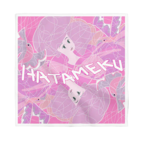 HATAMEKUバンダナ　ピンク バンダナ