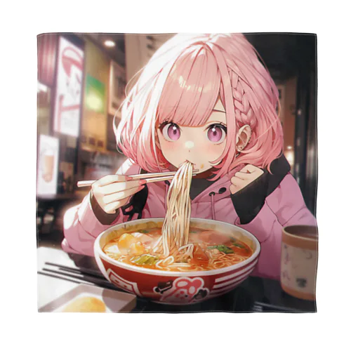 ラーメンをたべる女の子 Bandana