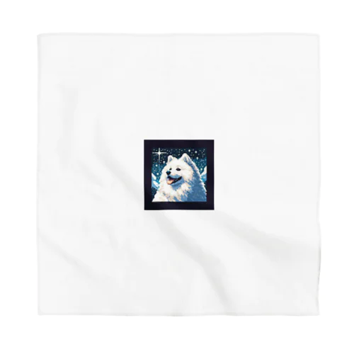 白い犬のドット絵 Bandana