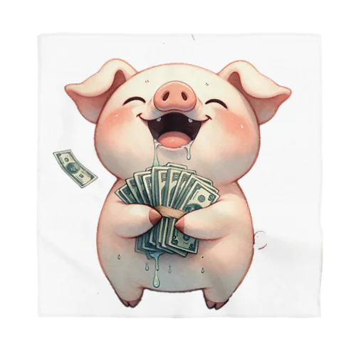 資本主義の豚「お金大好き」 バンダナ