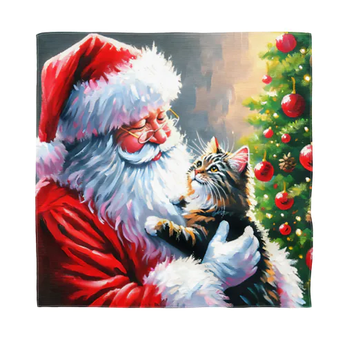 Santa and a Cat Bandana