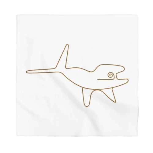 ナスカの地上絵風のクジラ Bandana