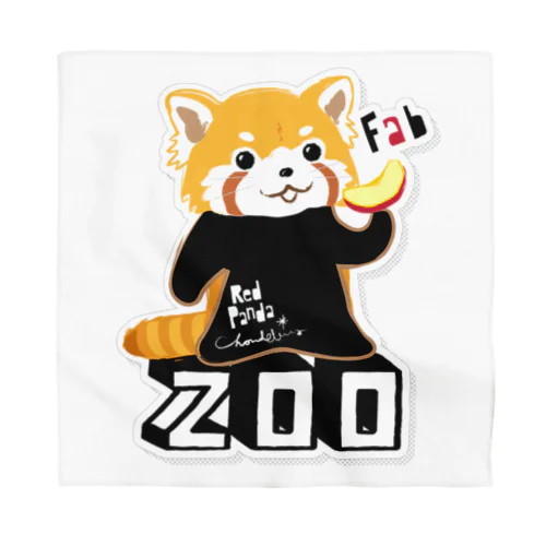 レッサーパンダ 0625 ZOOロゴ りんご大好き柄 Bandana