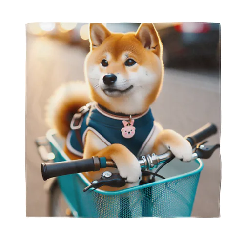 自転車に乗りたいお年頃の柴犬 Bandana